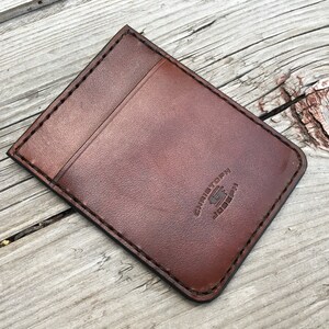 Tarjetero de piel fino para hombre - Diseño minimalista