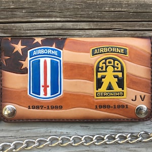 Carteras Militares Personalizadas / Rangers Aerotransportados / No Tread On Me / We The People Biker Wallet