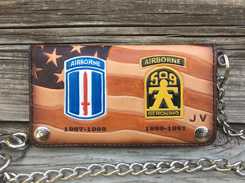 Custom Military Wallets Airborne Rangers Don/'t Tread On Me We The People Biker Wallet