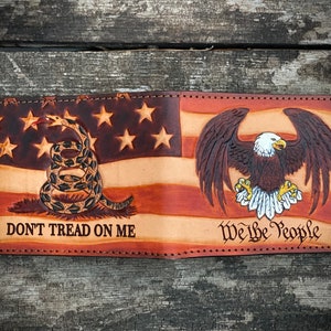 Cartera Patriota/Nosotros el Pueblo/No me Pisen/Cartera con la Bandera Estadounidense