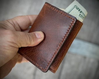 Genuine  Tennessee Whiskey Waxed Leather Trifold Wallet