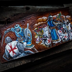 Custom Battle Scene Hand Tooled Bifold Wallets