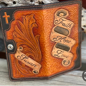Cartera larga personalizada estilo occidental con cruz para hombre o mujer