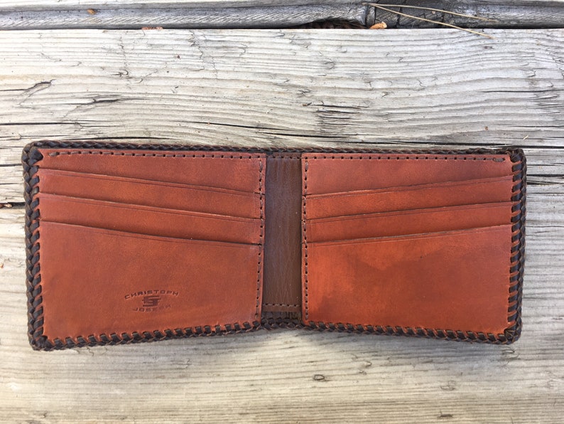 Outdoorsman / Men's Leather Bifold Wallet/ Laced / Etsy