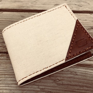 Cartera de moda de diseñador para hombre: lona y cuero