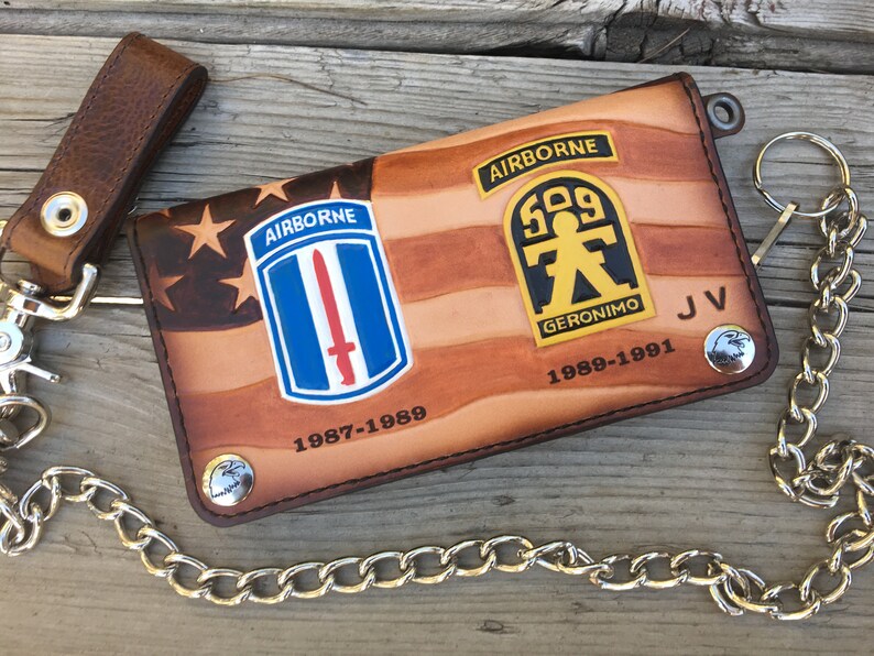Custom Military Wallets Airborne Rangers Don/'t Tread On Me We The People Biker Wallet
