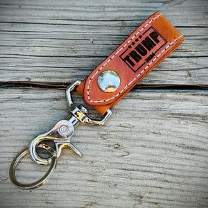 Trump Key Fob / Trump Leather Belt Fob / Laser engraved Trump Key Fob / Trump Key Chain