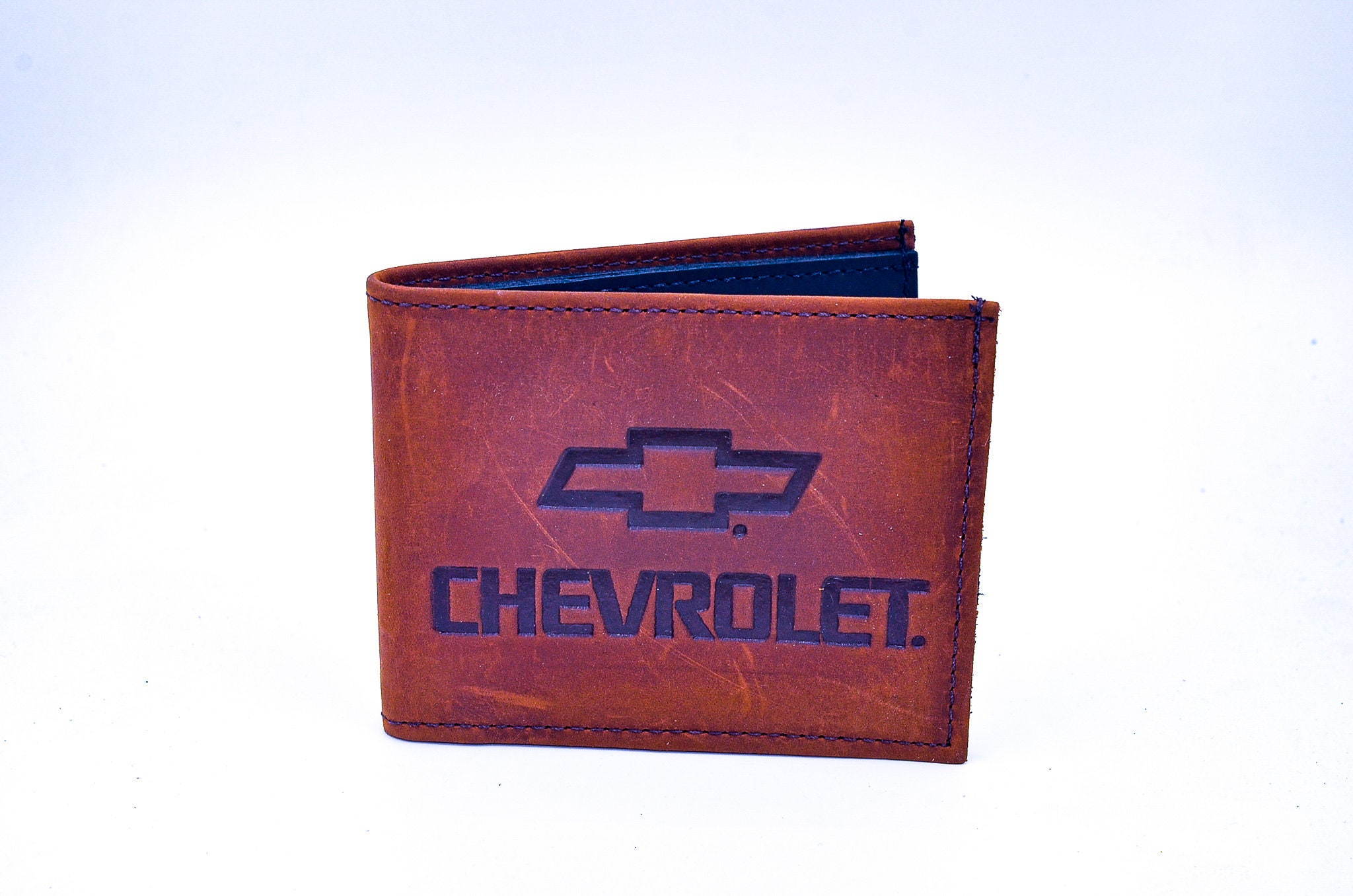 Buckle-Down Billetera Plegable De PU Para Hombre-Chevrolet Bowtie 3-Stripe Negro/Carbón, Multicolor, 4.0" X 3.5", Varios Colores