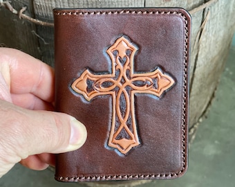 Leather Credit Card Case / ID Holder /Slim/ Christian Theme