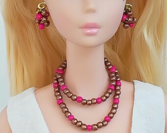 Double strap necklace+earrings| Doll Jewelry | Jewelry | Fashion Royalty |Poppy Parker | Silkstone |