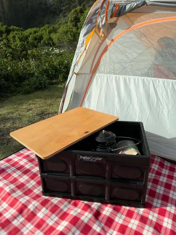 Portable Storage Table Top brute Tote for Camping, Barbecues, Outdoor  Storage, Living Space Storage 