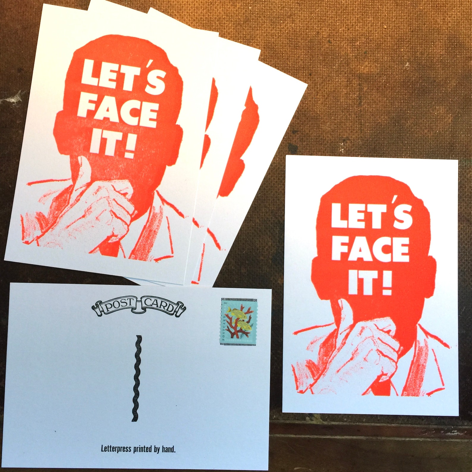 Let's Face It Postcards Set of 5, Inc Postage Etsy