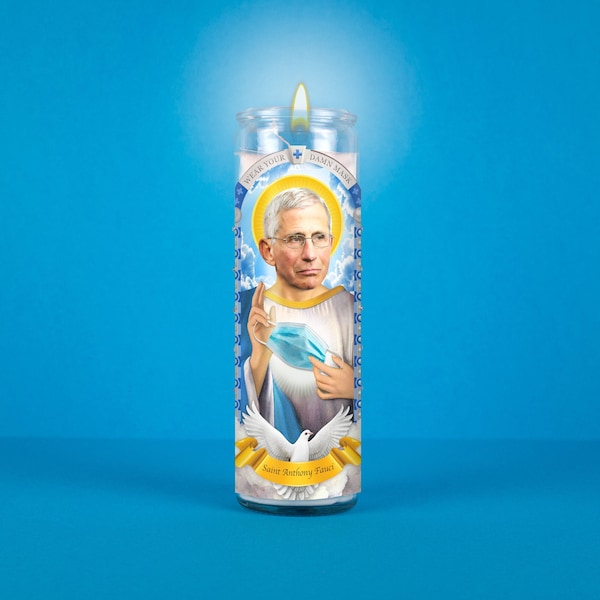 Wear Your Damn Mask: Saint Anthony Fauci Candle, Prayer Candle, Devotional, Saint Candle, America, Corona Virus,