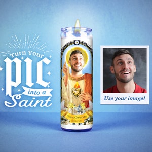 Sinning on a Prayer: Custom Prayer Candle Unscented 7 Day Candle White elegant Christmas Best Man gift Funny unique gift image 1