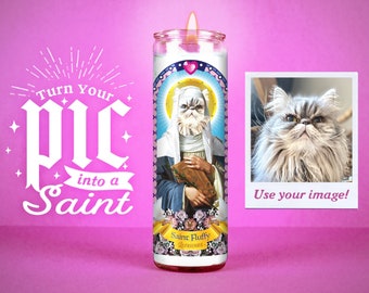 Vela de oração personalizada para memorial de animal de estimação: presente com foto personalizada