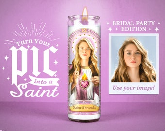 Bridal Party Edition: Custom Prayer Candle | Bridesmaid / Maid of Honor Proposal | Non Scented | 8 inch Glass Votive - 100% Handmade in USA