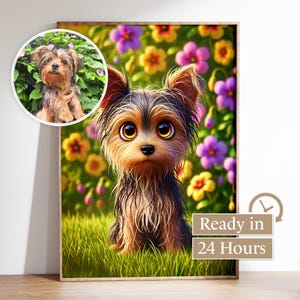 Custom 3D Cartoon Pet Portrait | Personalized Digital Art in Cute Pixar Style | Unique Pet Gift for Dog, Cat, and Pet People