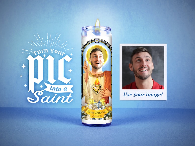 Sinning on a Prayer: Custom Prayer Candle Unscented 7 Day Candle White elegant Christmas Best Man gift Funny unique gift image 1