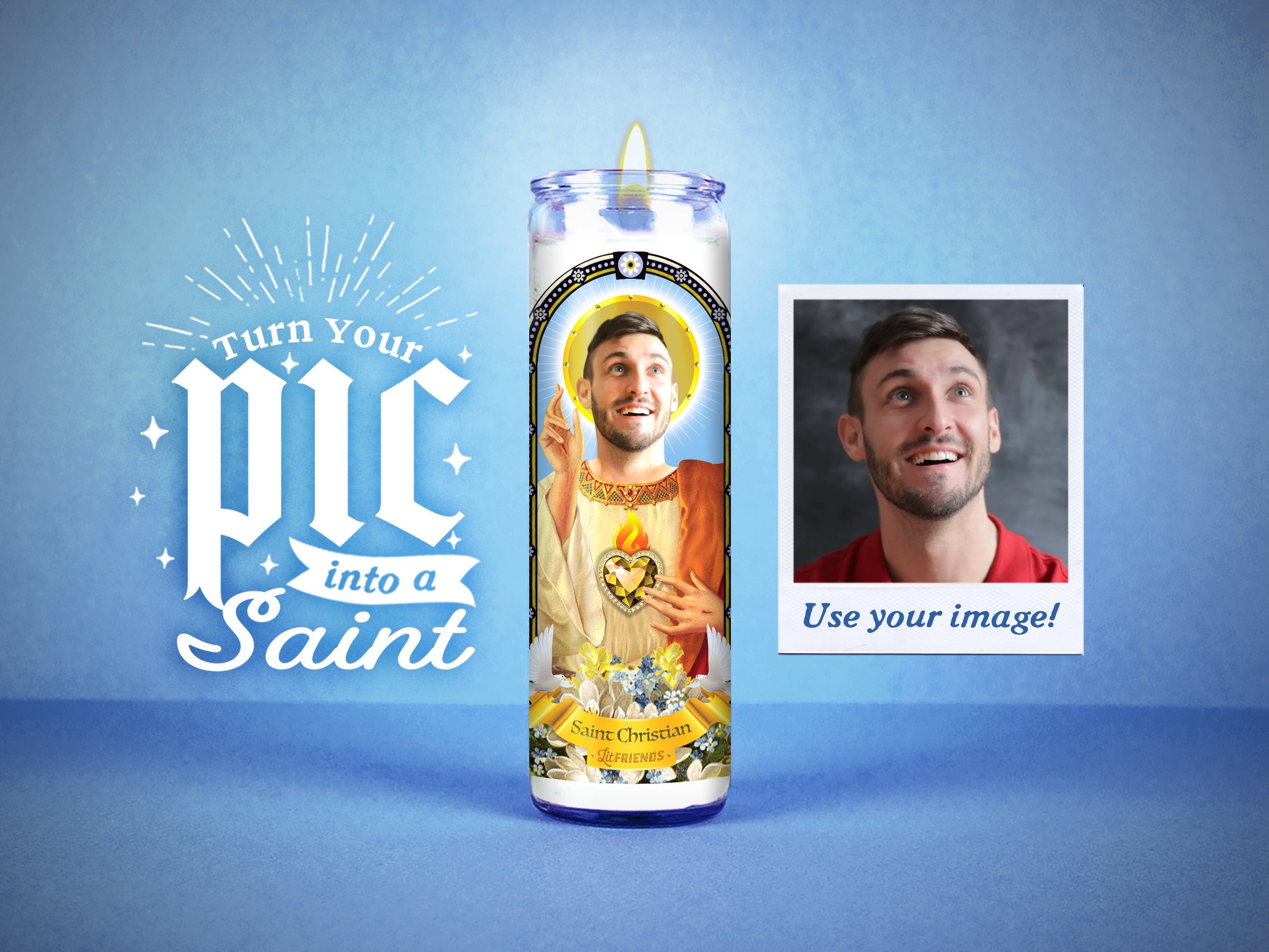 Sinning on a Prayer: Custom Prayer Candle | Unscented | 7 Day Candle | White elegant | Christmas | Best Man gift | Funny unique gift
