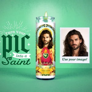 Vela de oración personalizada: regalo de selfie personalizado con un santo
