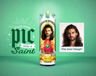Vela de Oração Personalizada: Presente Personalizado para Selfie de Santo