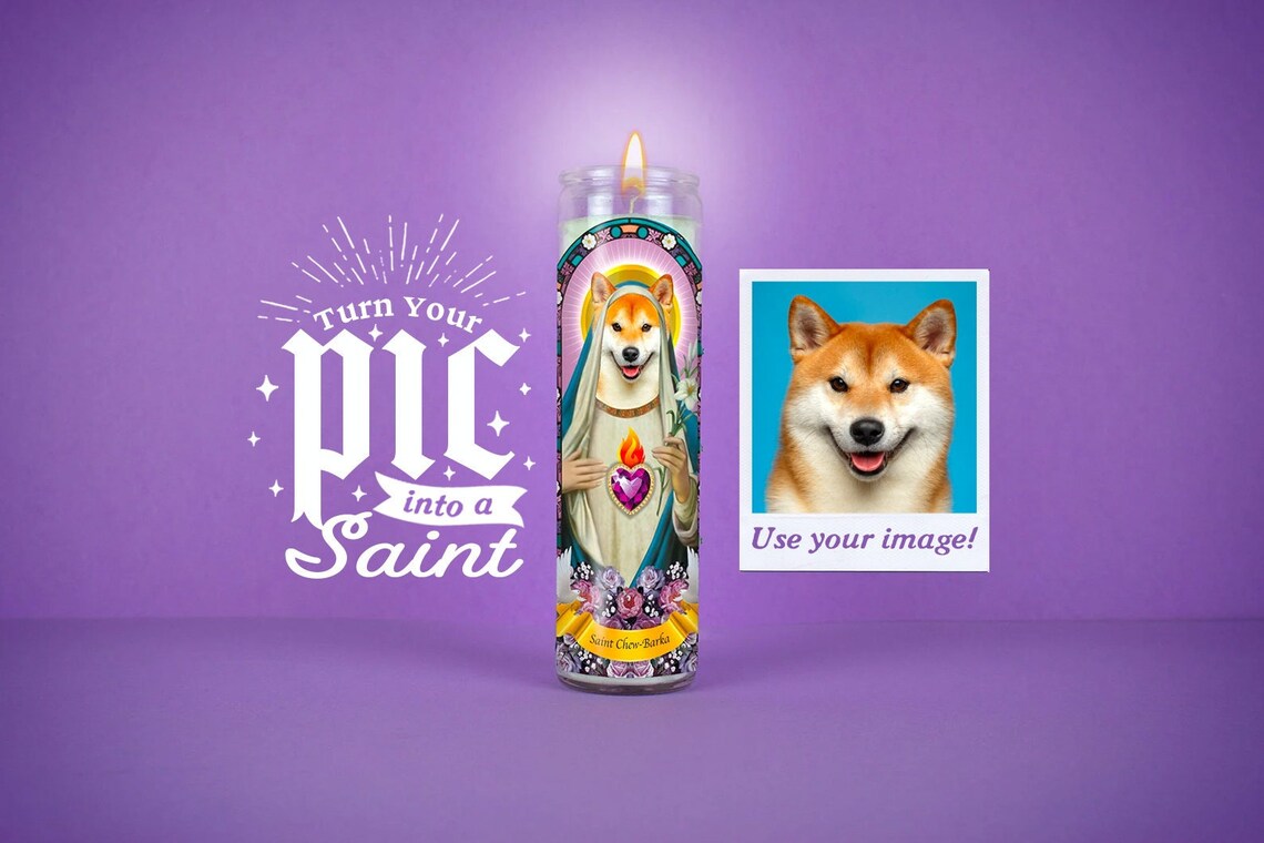 a Saint Custom Prayer Candle Valentines Gift Idea Etsy