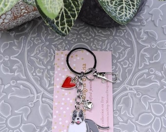 Dog Keyring - American Staffordshire Terrier.