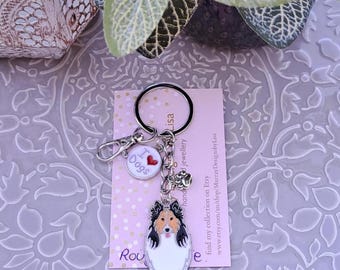 Dog Keyring - Rough Collie.