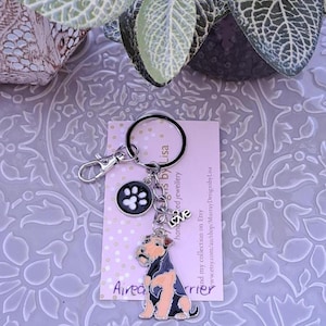 Dog Keyring - Airedale Terrier.