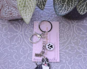 Dog Keyring - American Staffordshire Terrier.
