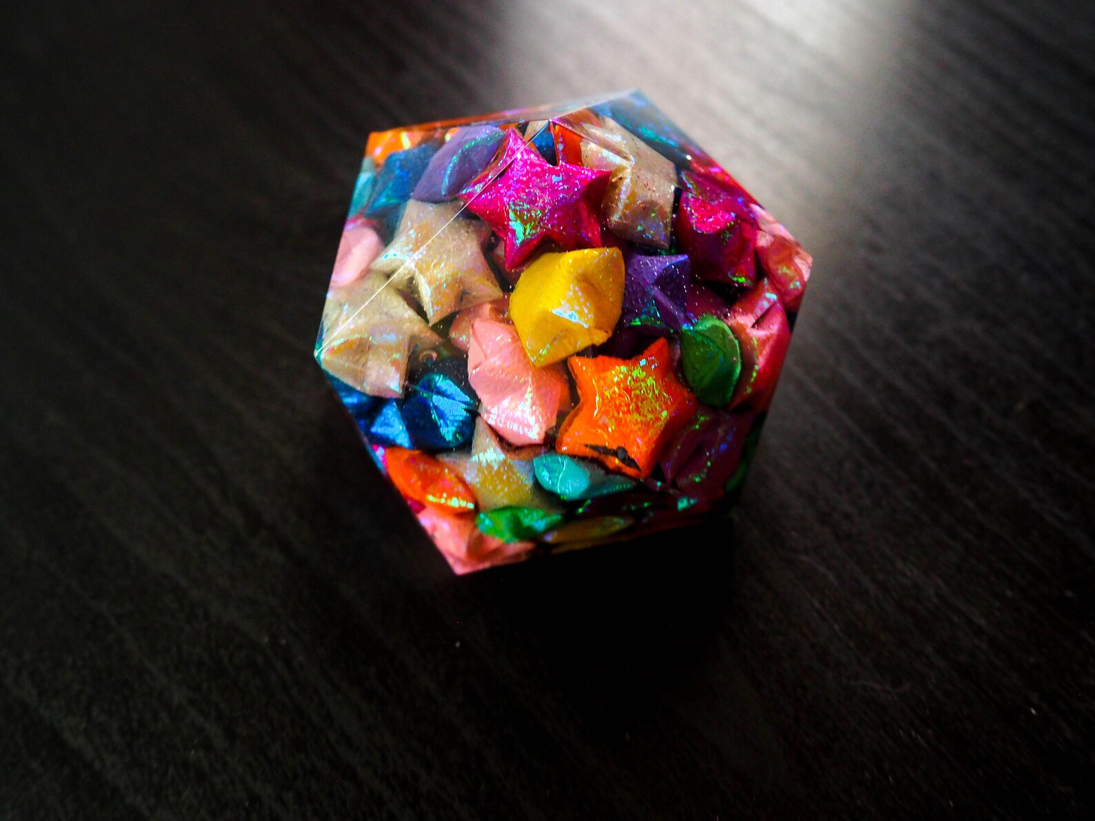 Origami Lucky Star and Epoxy Resin Paper Weight Geometrical Etsy