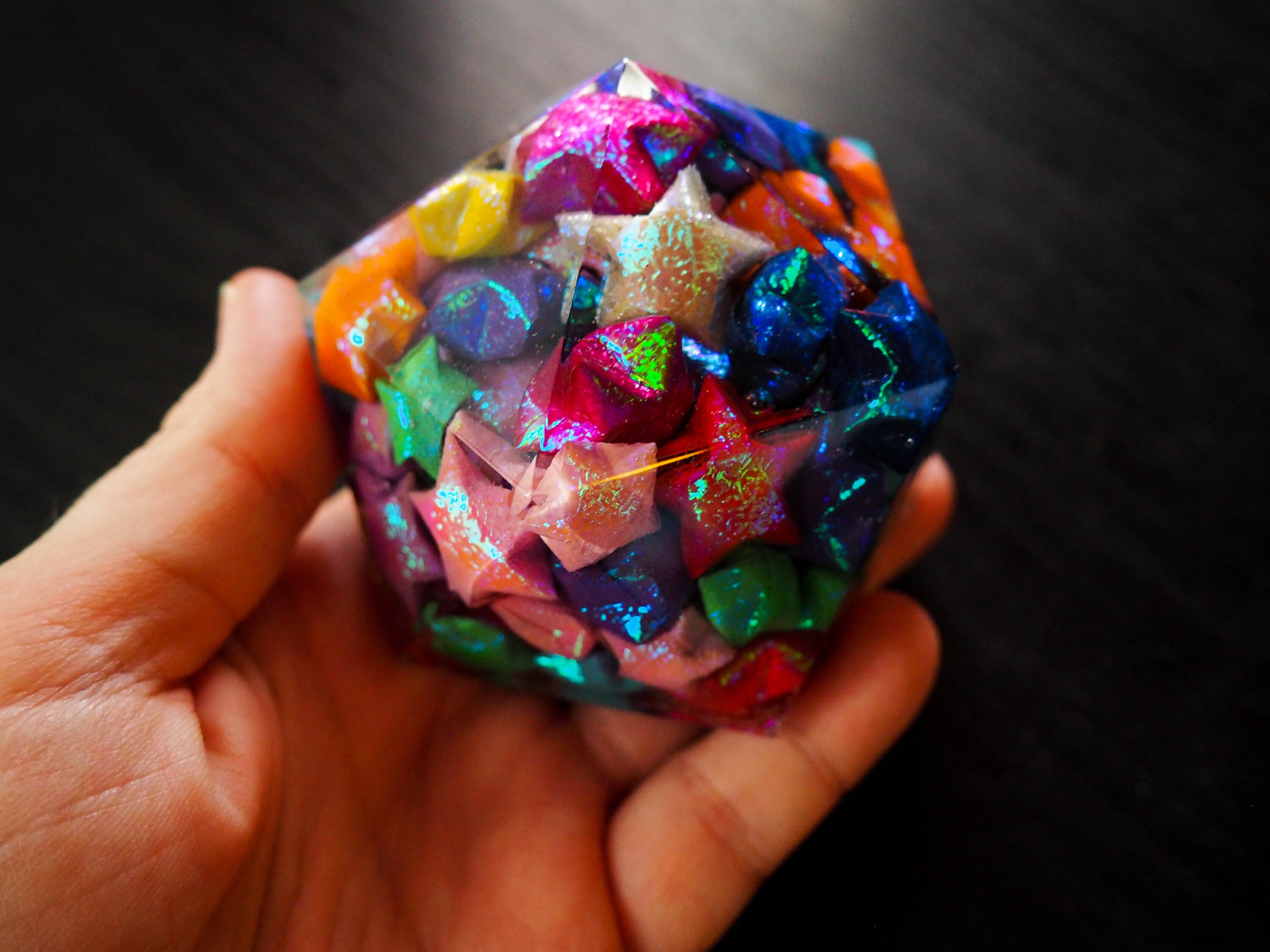 Origami Lucky Star and Epoxy Resin Paper Weight Geometrical Etsy