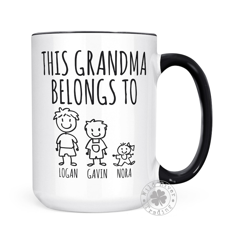 Grandma Mug With Kids Names Personalized Coffee Mug This Etsy