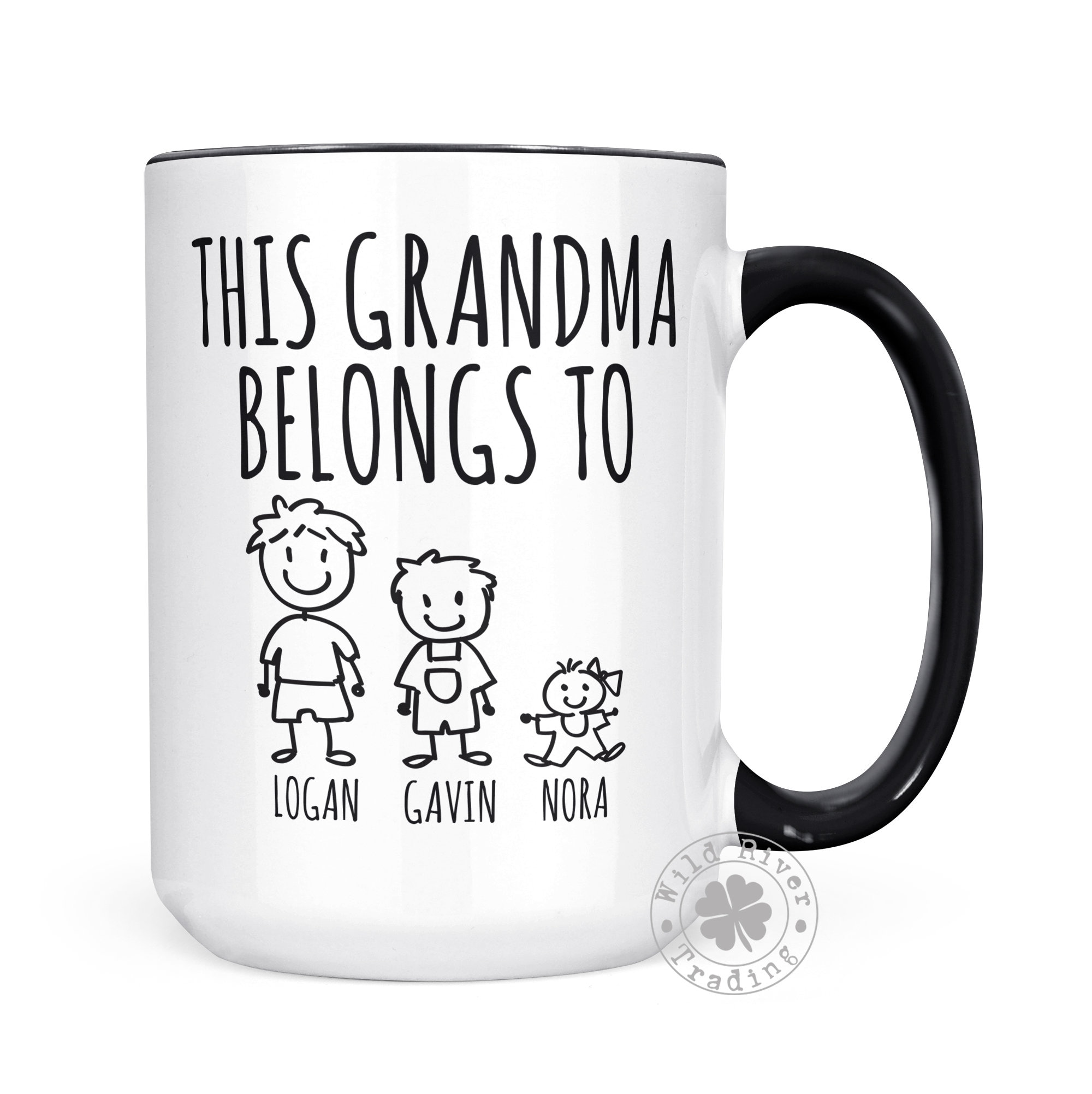 Grandma Mug With Kids Names Personalized Coffee Mug This Etsy