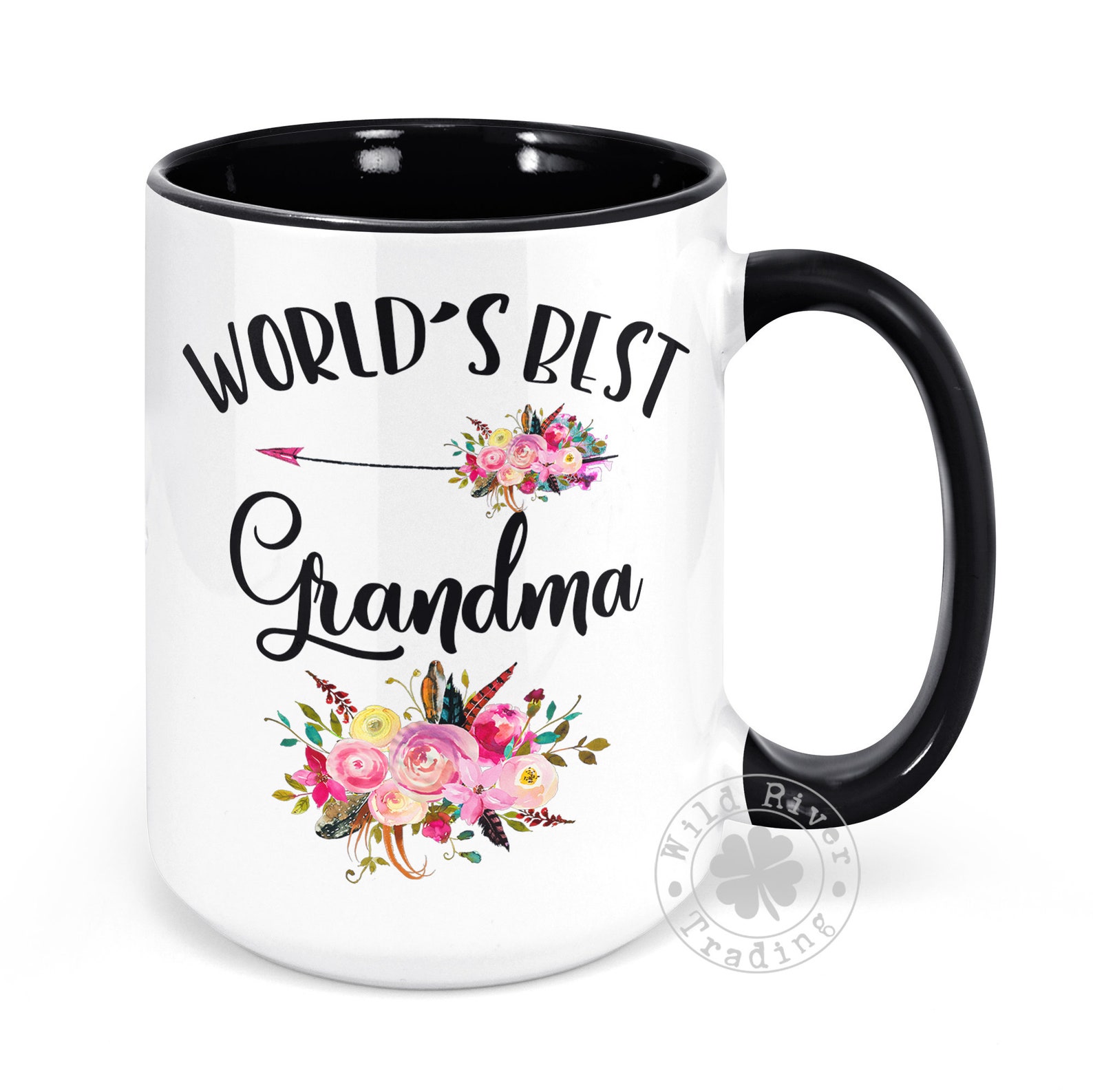 Grandma Coffee Mug World's Best Grandma Mug Pretty Floral Etsy