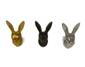 Hare Rabbit Knob in Gold Silver Antique Bronze Drawer Pull Animal Knob