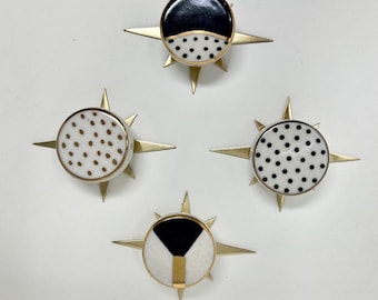 STAR Backplates Ceramic Knobs Cabinet Furniture Upcycle Bedroom Hardware