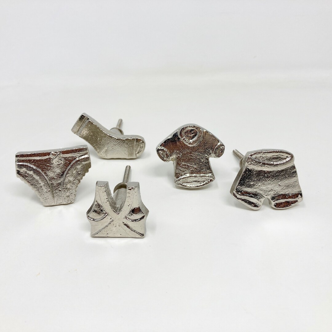 Clothes Knobs Underwear in Silver Bra Top Knickers Boxers Etsy UK
