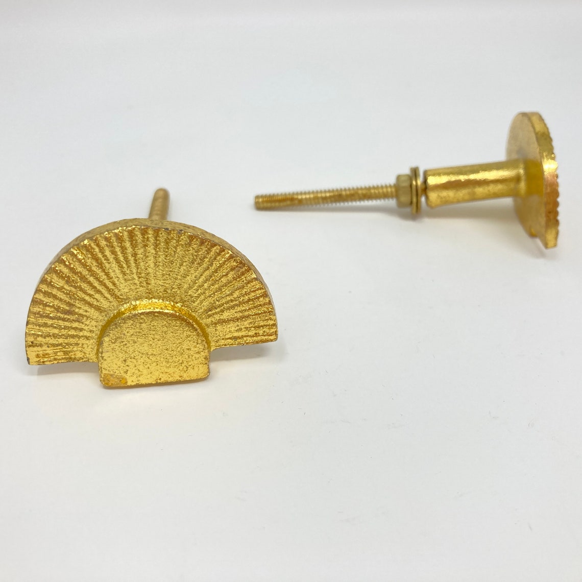 Art Deco Fan Knob Silver Gold Black Iron Knob Kitchen Knob Etsy