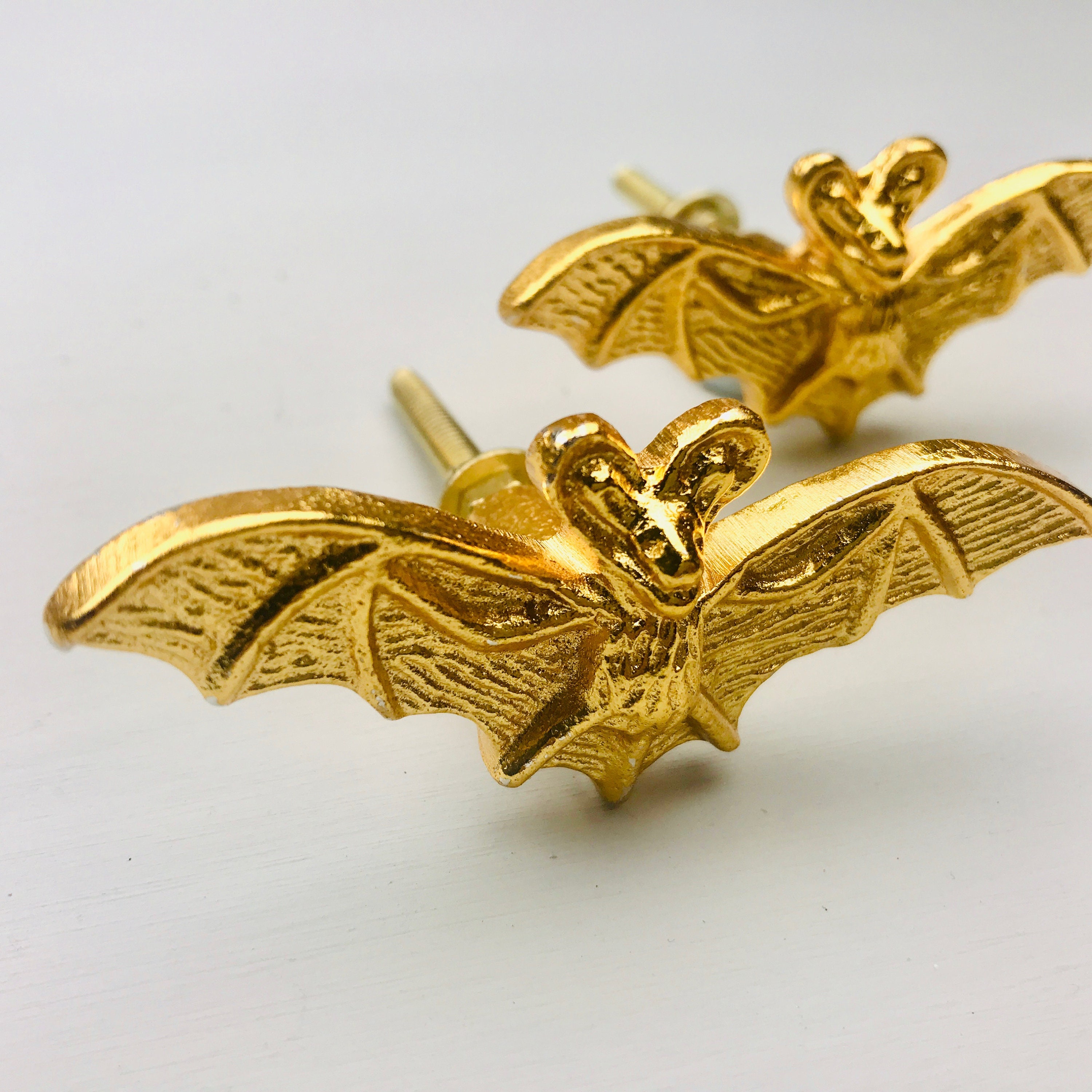 Gold Bat Knob Animal Knob sets 6 8 10 Drawer Pull Door Etsy