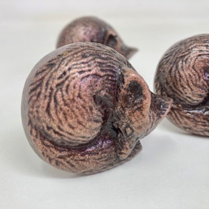 ANTIK KUPFER Schlafender Fuchs Woodland Knob | Bügeleisen | Schubladengriff Türknauf | Tier Antik