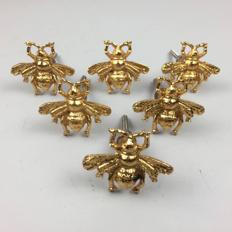 12 x Golden Bee Metal Door Knobs Knob Home Decor Drawer Pull