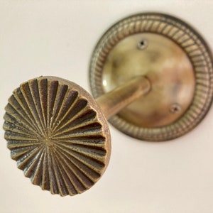 Art Deco Fan Hook | Curtain Hold Back | Curtain Tie Back | Jewellery Hook | Antique Brass | Iron |