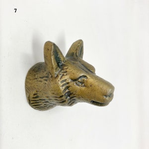 Maniglie per porte di armadietti in ferro antico vintage, pomelli per porte di armadietti con animali in metallo fatti a mano in bronzo, tiretti per cassetti 7. bear head