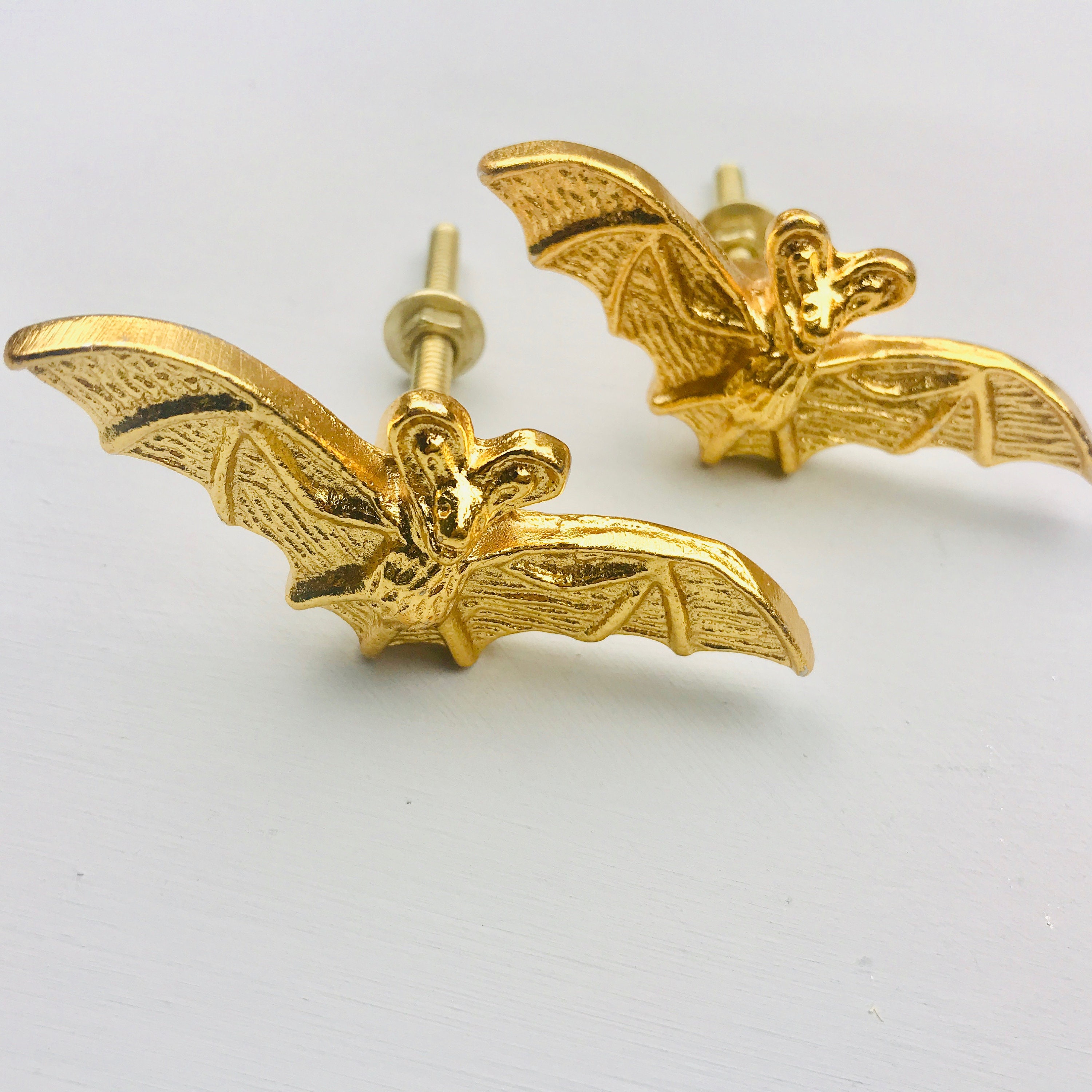 Gold Bat Knob Animal Knob sets 6 8 10 Drawer Pull Door Etsy