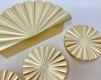 Geborsteld goud Art Deco trekknop | Bekergreep | Vervangingsknop voor de keuken | Ladeknop | Meubelknop | Kastknop | Keukendeurknop