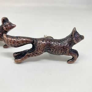 ANTIQUE COPPER Running Fox Woodland Knob | Drawer Pull Door Pull