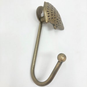 Ganci da parete/fermacravatte in ferro in ottone antico vintage/gancio per animali in metallo fatto a mano in bronzo immagine 8