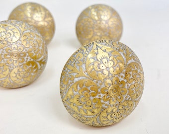 Moroccan Gold & Grey Round Drawer Knob Cupboard Pull Drawer Brass Etched Drawer Knob Brass Bohemian Drawer Knob