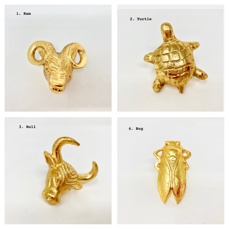 Bright Gold Animal Drawer Knobs Dresser Chest of Etsy